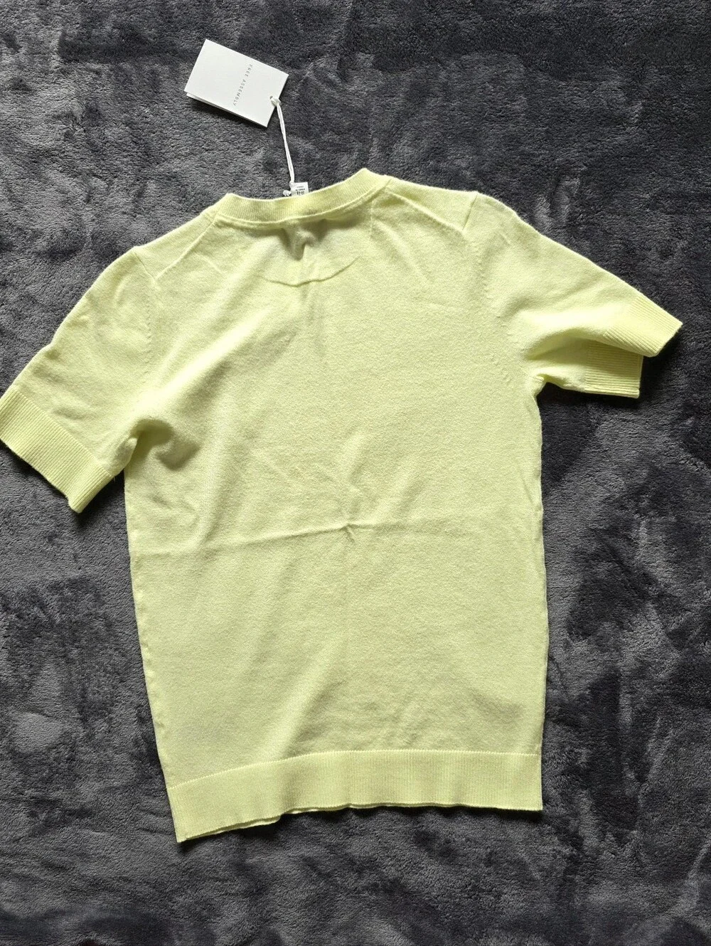 Free Assembly Women's Viscose Cozy Yarn Shrunken Sweater Tee with Short Sleeves - Picture 10 of 10
